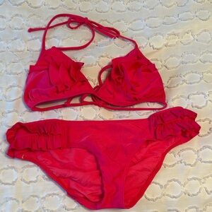 Luli Fama Pink Ruffle Bikini